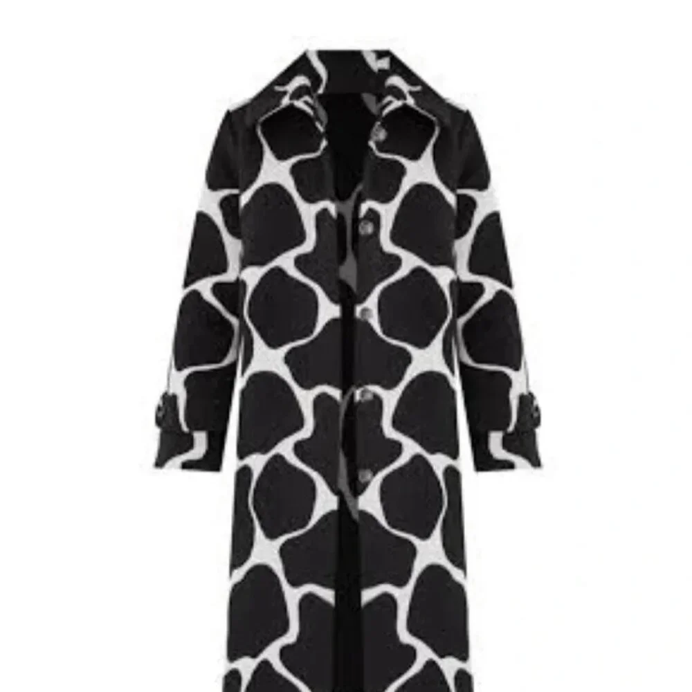 ANN TAYLOR Wool Blend Giraffe Print Mac Coat - Picture 2 of 14